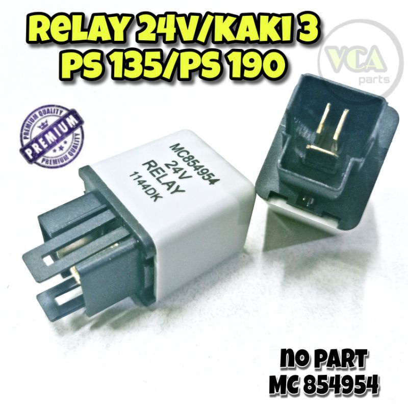 RELAY 24V KAKI 3 (3p) MITSUBISHI PS 135/PS 190 FUSO