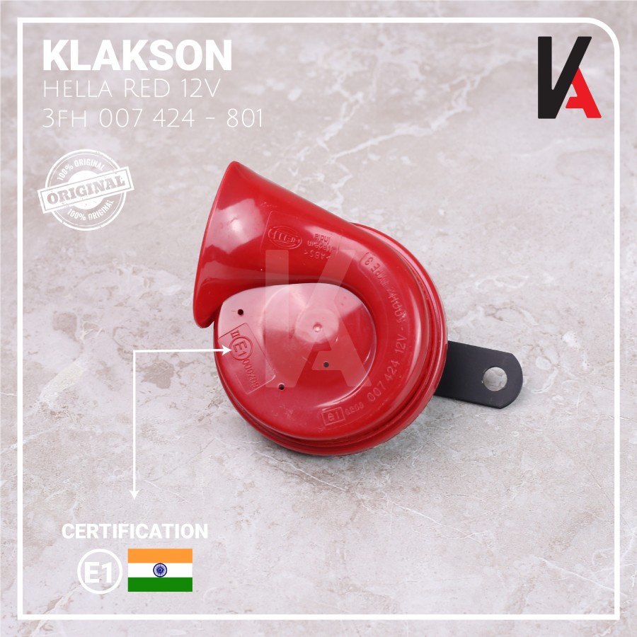 KLAKSON MOBIL MOTOR HELLA KEONG RED TWIN TONE HORN 12V KEONG MERAH