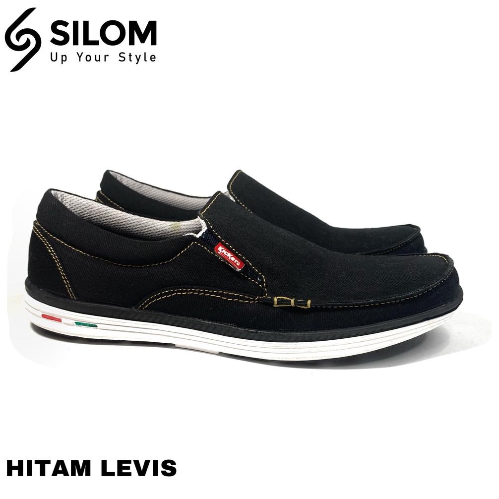 SEPATU CASUAL PRIA SEPATU SLIP ON BAHAN LEVIS SEPATU PRIA WANITA SIZE 38-43 TERLARISS...,,,,,