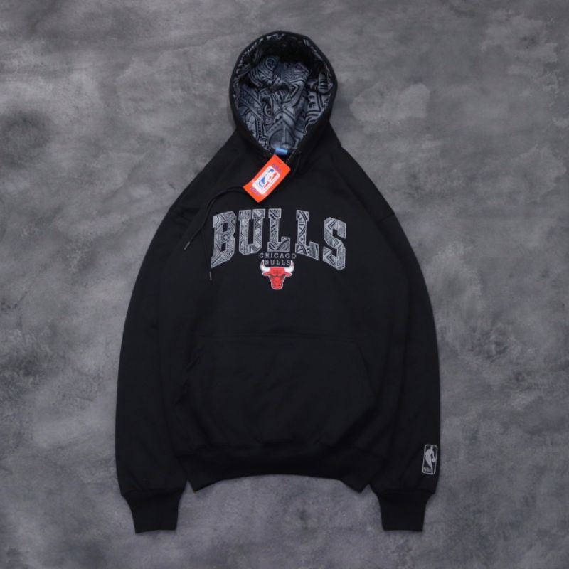 Sweater Hoodie Pria Distro MLB Buls hitam terbaru Casual Style Terbaik