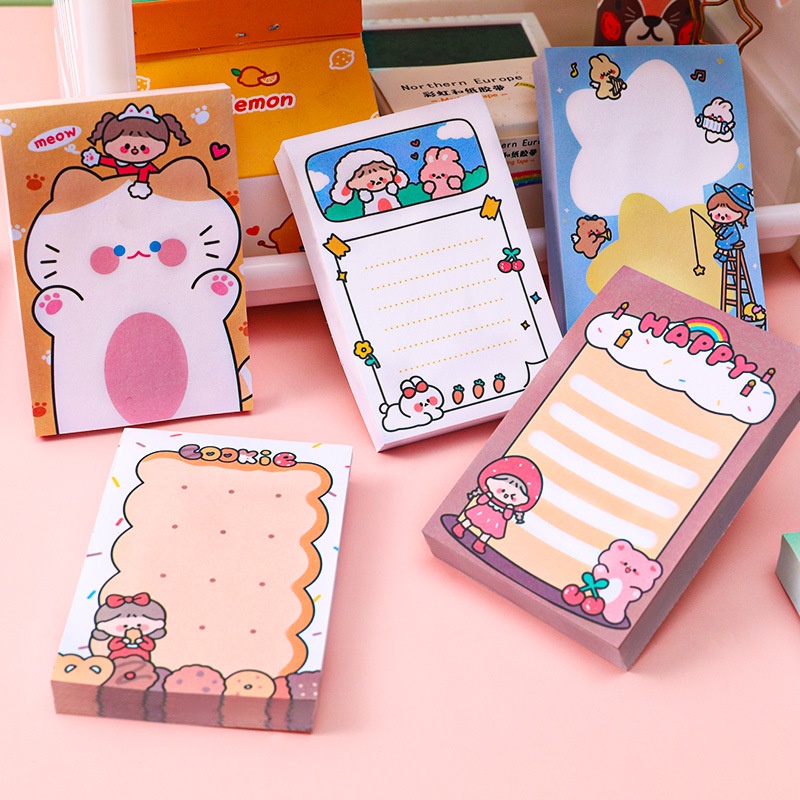 PAOPAO Sticky Notes Import Girisu Meow Cute Cartoon Character Notes