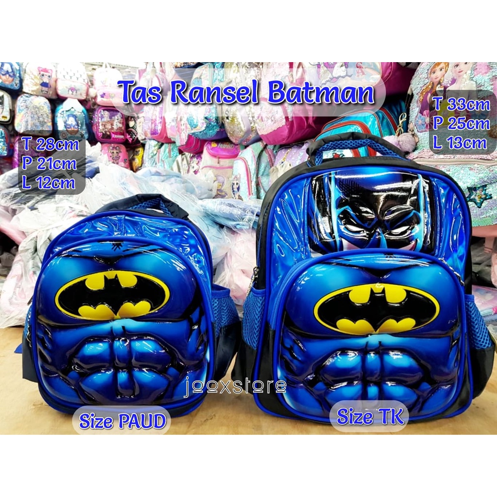 Tas Sekolah Ransel import Superhero Captain Batman Spiderman Tas Punggung Anak Playgroup TK Paud Anak Laki - Laki