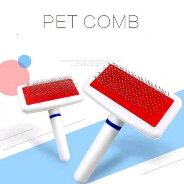 Sisir Kawat Grooming Anjing Kucing Pet Hair Slicker Brush Comb Jarum