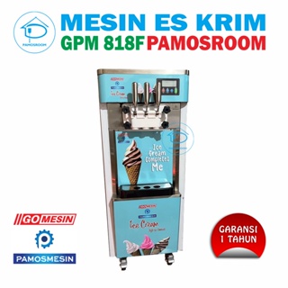 Pamosroom Mesin Es Krim Ice Cream Machine Es Cream GPM 818F 3 Valve 20-25L/H 1800 Watt Table Type GPM-818F
