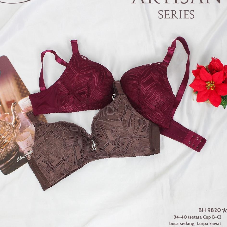 Viral Sorex Bra Busa Sedang Tanpa Kawat Kait 2 Cutting 3/4 Brukat Artisan Setara Cup B-C Harian BH 9