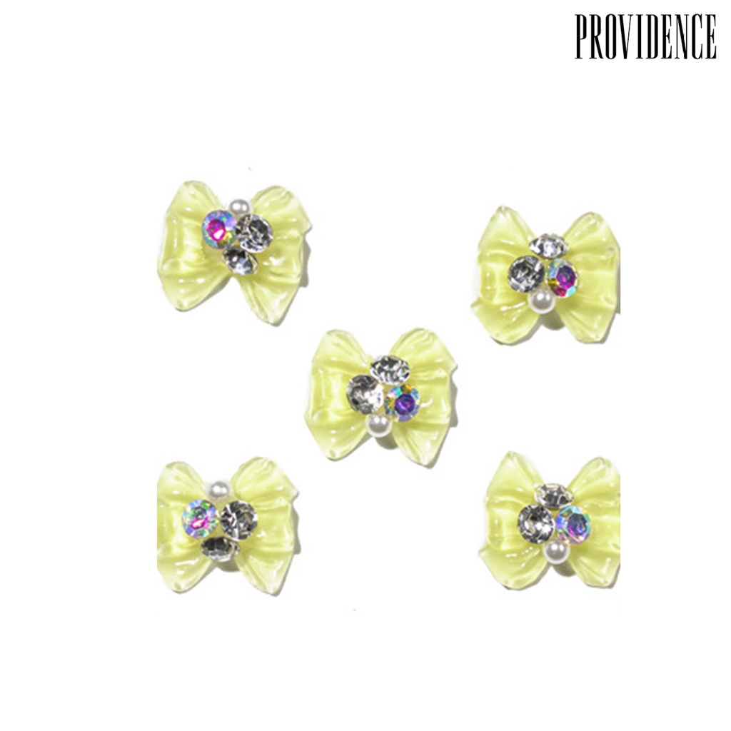 Providence 5Pcs / Set Ornamen Pita 3D Multi Warna Dekorasi Nail Art / Manicure DIY