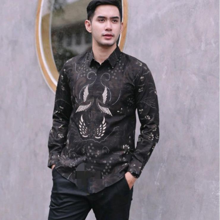 Rekomendasi kemeja batik SLIMFIT pria dewasa lengan panjang mewah/ kemeja batik premium/ kemeja bati