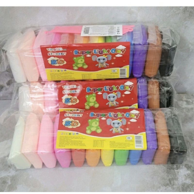 Mainan edukasi/clay mainan anak lilin edukasi polymer isi 12pcs/