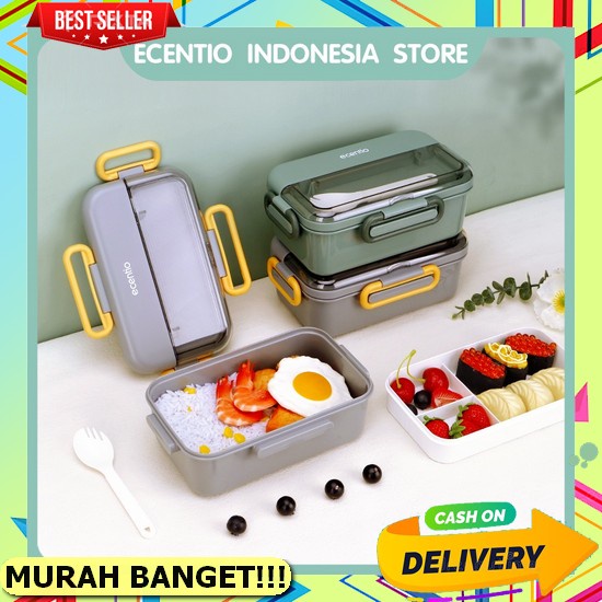 Set Kotak Makan Anti Tumpah Tempat Bekal Makan Set Ompreng Plastik Kotak Box Makan Anak Murah Anak 3