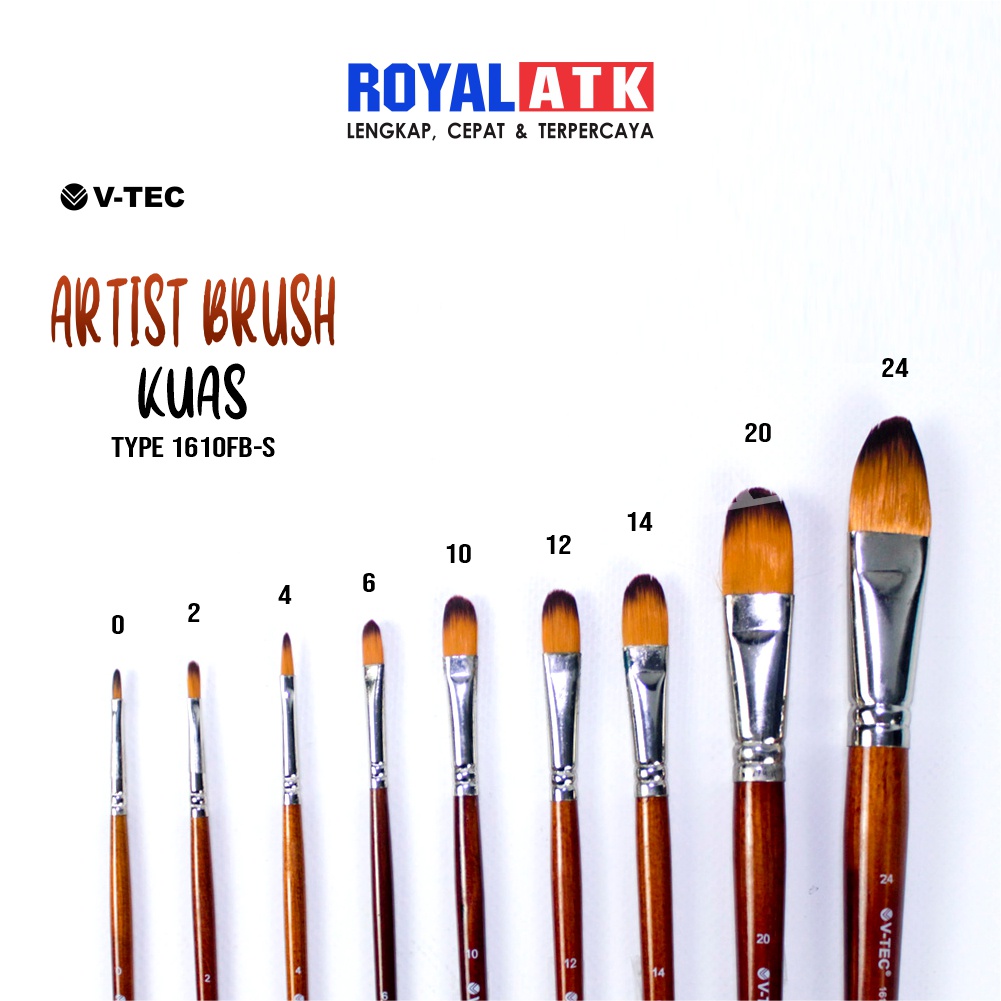 Kuas Lukis Vtec Artist Brush Type 1610FB-S