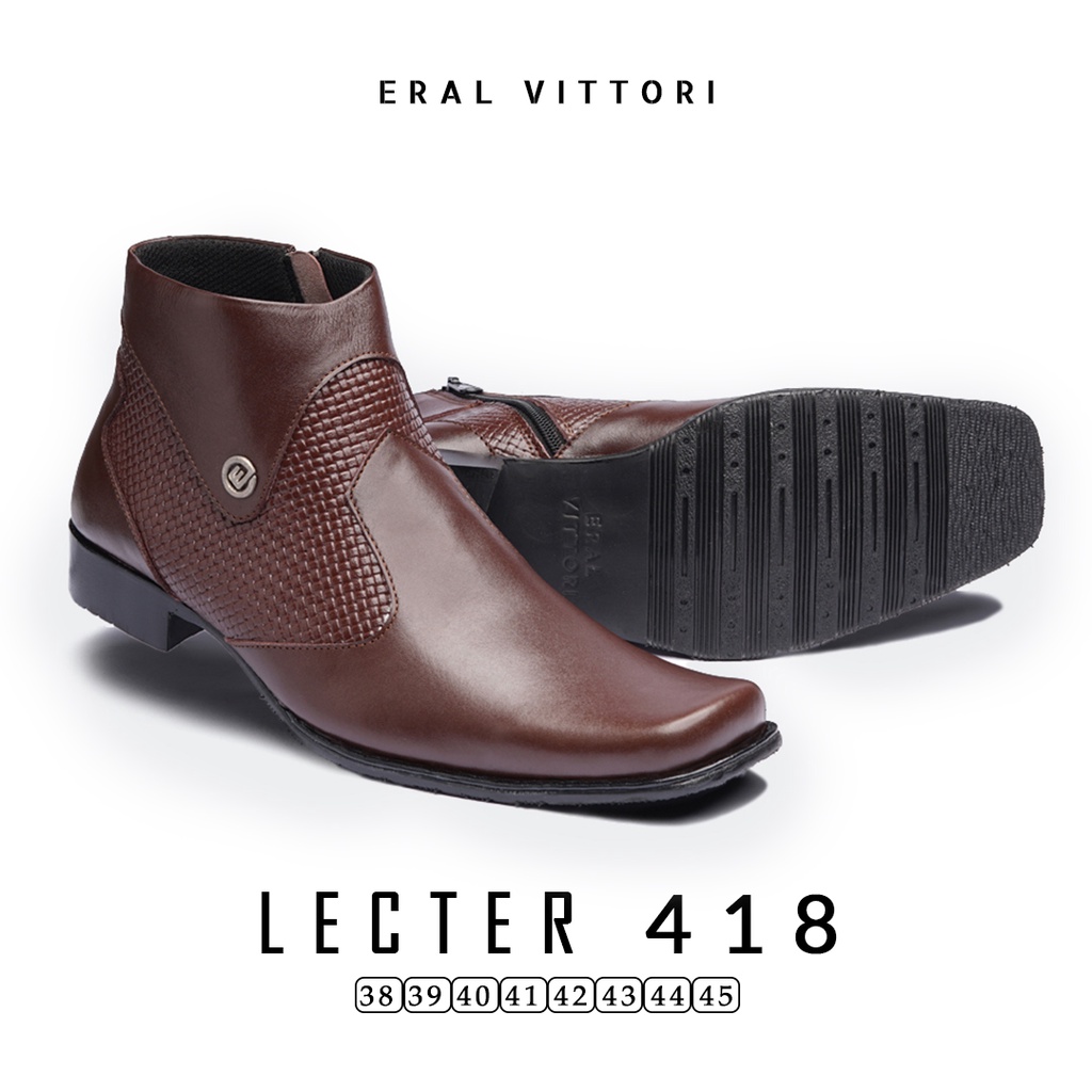 Eral Vittori - Lecter 418 Sepatu Pantofel Kulit Boots Formal Pria