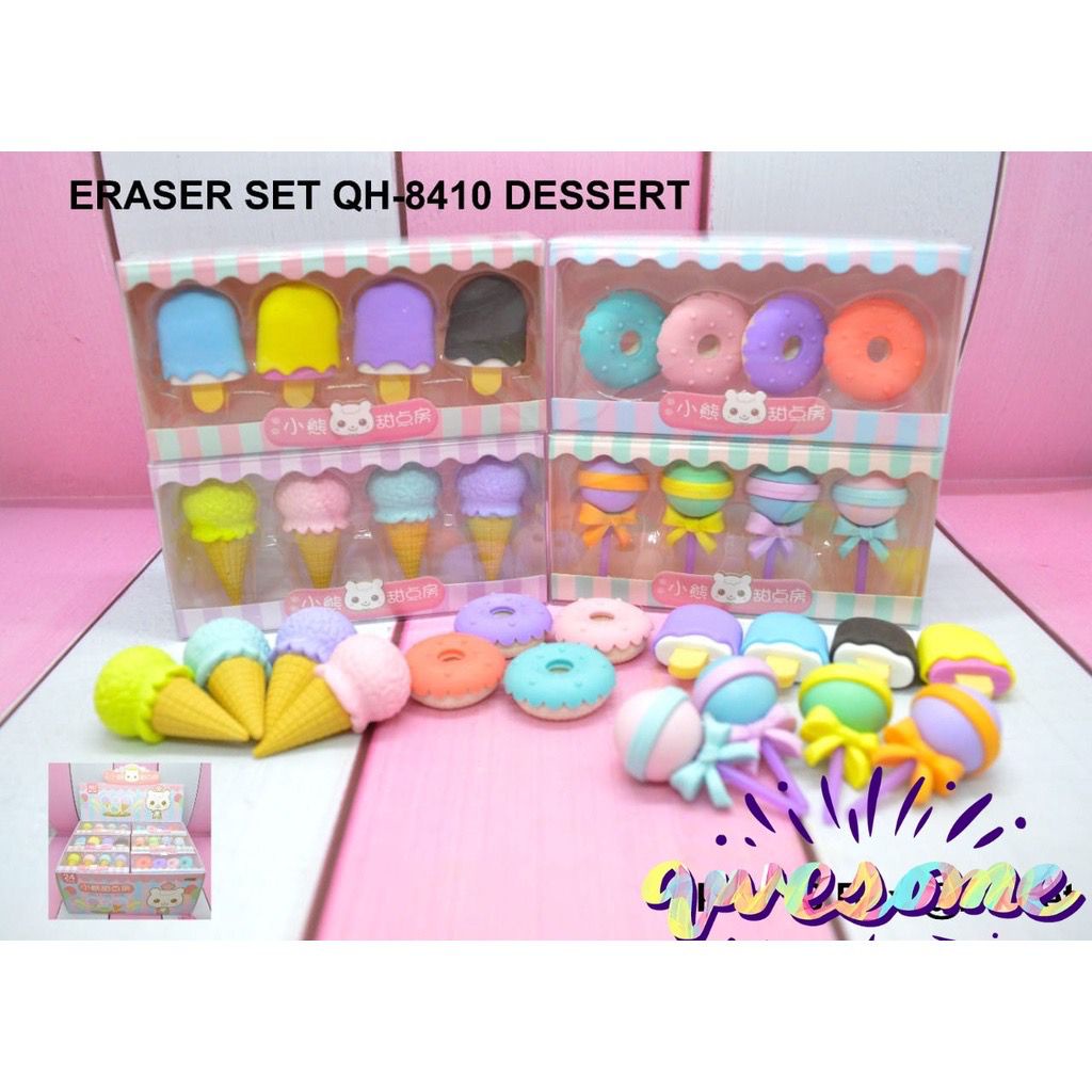 

PENGHAPUS LUCU BENTUK MAKANAN SET ISI 4pcs/STIP SET ISI 4
