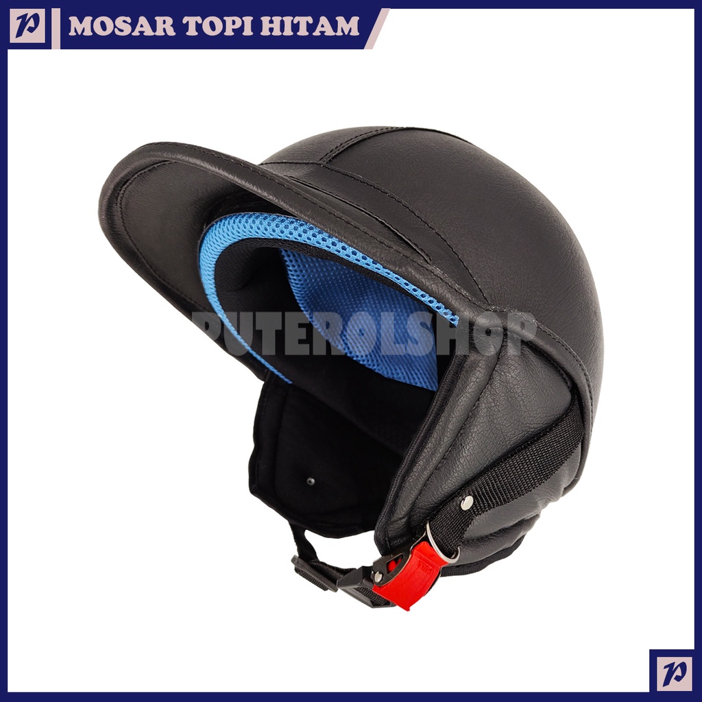 MO3 Helm Retro Kulit Klasik dewasa/Mosar Topi/helm jadul free dos paking