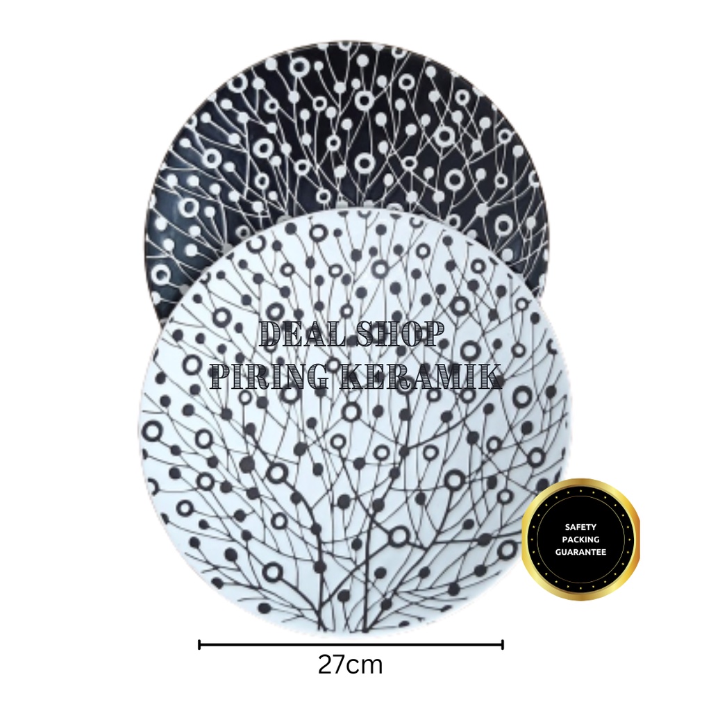 00112 Piring Makan Keramik Motif Embos / Piring Keramik / Piring Makan Ceper / Piring Makan Keramik 