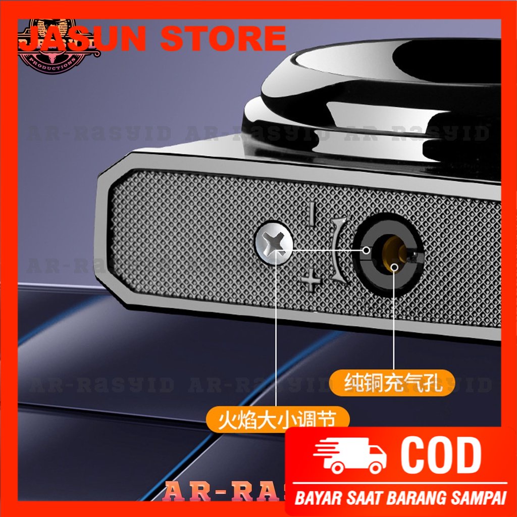BISA COD! Korek Api 2 Api Las Gas Jam Elegan Watch Rocker Clock Lighter QD-2023 1904