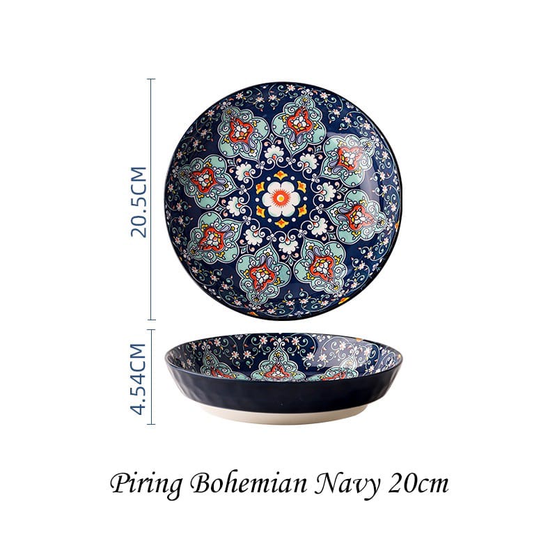 Piring Model Bohemian Motif Premium Diameter 20cm