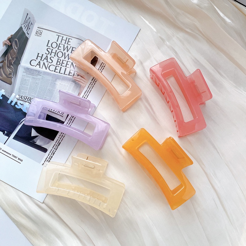 8CM &amp; 10CM JEPIT JELLY COLOR JEPITAN BADAI JEDAI KOTAK PERSEGI PANJANG BESAR KLIP RAMBUT TEBAL TRANSPARAN KOREA WANITA KOREAN WOMEN SQUARE RECTANGLE JAW THICK HAIR ACCESSORIES CLUTCHER CLAW CLIP CLIPS ACRYLIC TRANSPARENT THICK HAIR COLOR LARGE BIG SIZE