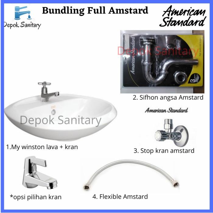 PAKET MERDEKA Washtafel American standar My Winston Lava Komplit
