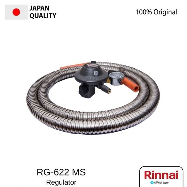Rinnai Regulator & Selang 1.8 Meter RG-622-MS-Selang Gas-Regulator-Original-New Arrival-Rinnai Selan