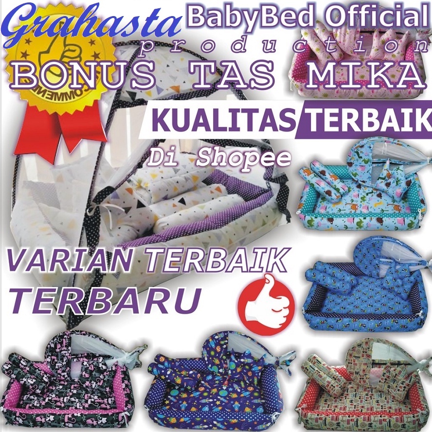 BEST-SELLER Kasur Bayi Kelambu dan-Bedcover Motif Archery x Polkadot-navy CBNK 029 PLUS NON FURING