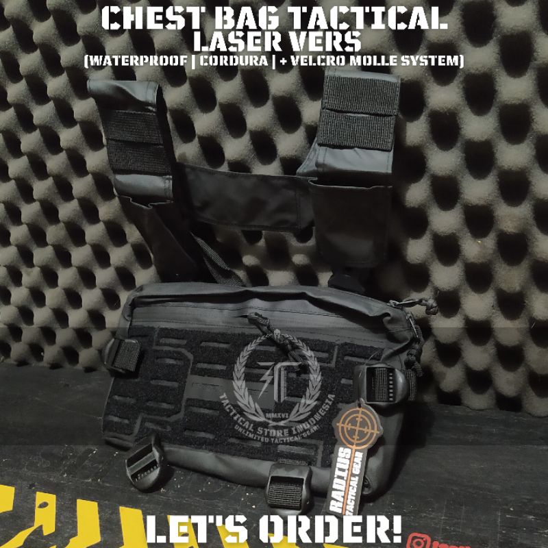 Tas Dada Laser Cut - Tas Dada Tactical - Tas Dada Pria - Chest Bag - Chest Bag Tactical Laser Cut