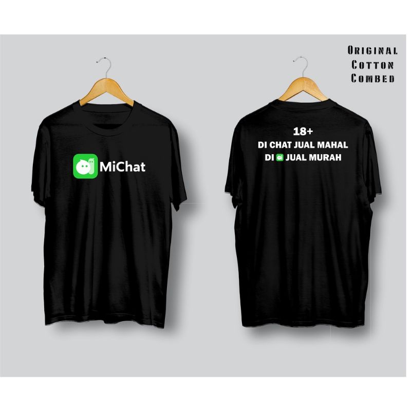 KAOS/TSHIRT LOGO MICHAT/KATA-KATA MICHAT SIMPLE KEREN DAN TERMURAH