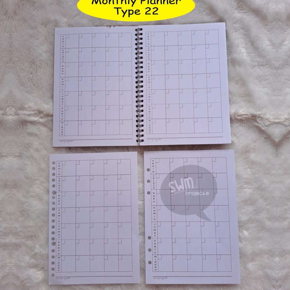 

XJPY planner 22 - notebook spiral refill loose leaf kertas isi binder filler A5 A6 A7 journal monthly zqhg972