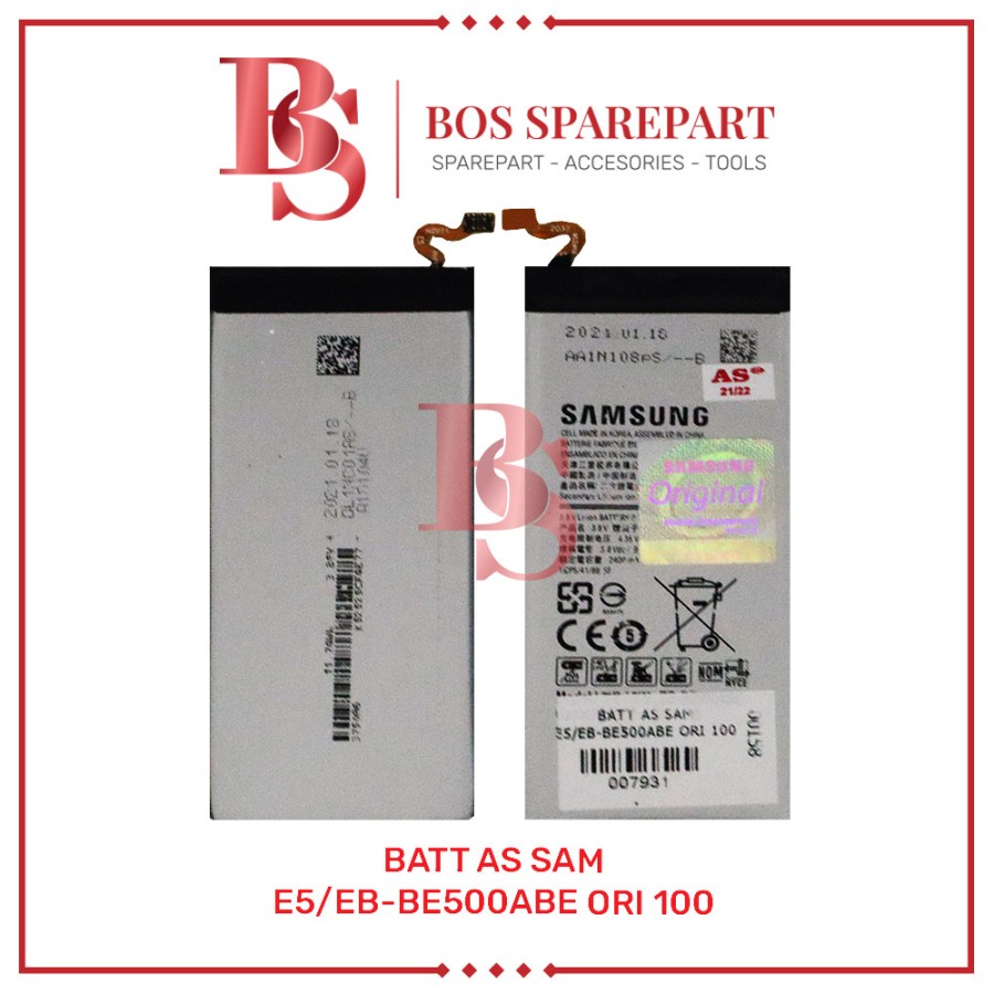 BATTERY AS SAMSUNG E5 / EB-BE500ABE ORI 100 / BATERAI / BATRE