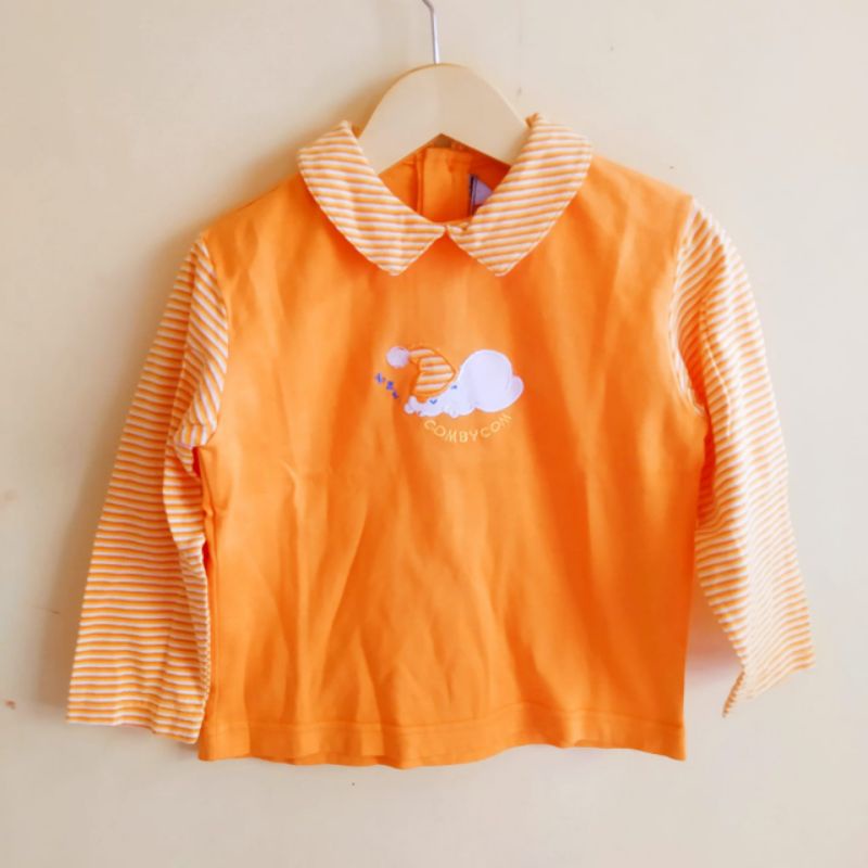 Baju kaos anak lengan panjang (oren) impor