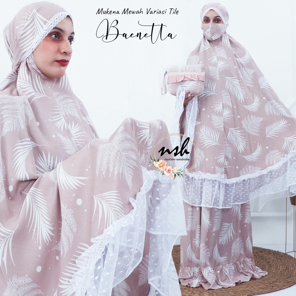 [𝓷𝓼𝓱] Mukena Dewasa Super Jumbo Mewah Baenetta Luxury (With Masker)
