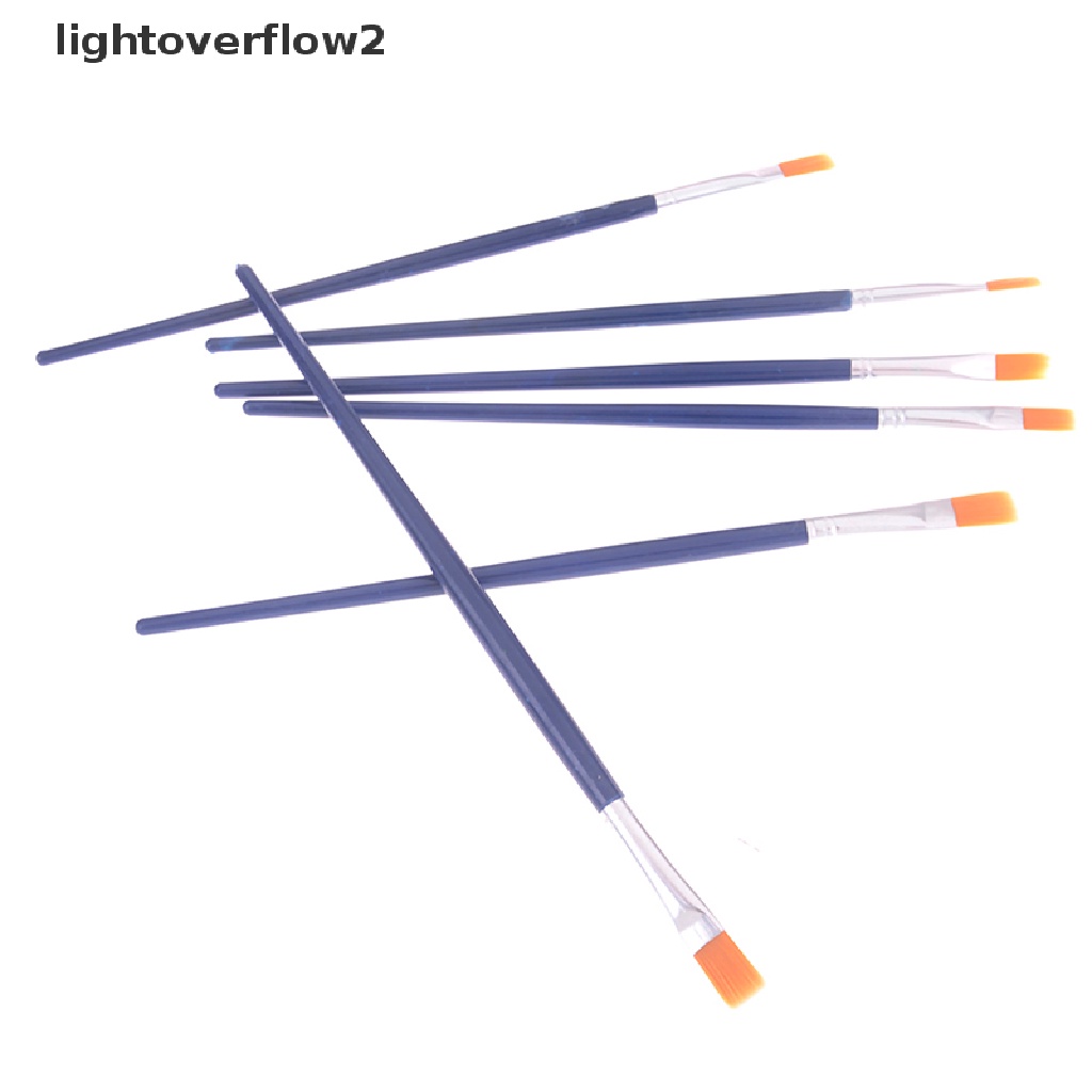 (lightoverflow2) 6pcs / set Kuas Lukis Cat Air Bahan Nilon