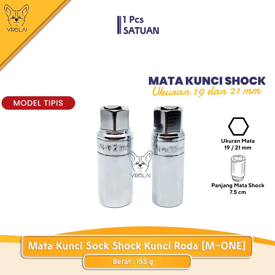 Mata Kunci Sock Shock Kunci Roda 19 / 21 - Socket 1/2&quot; [M-One]