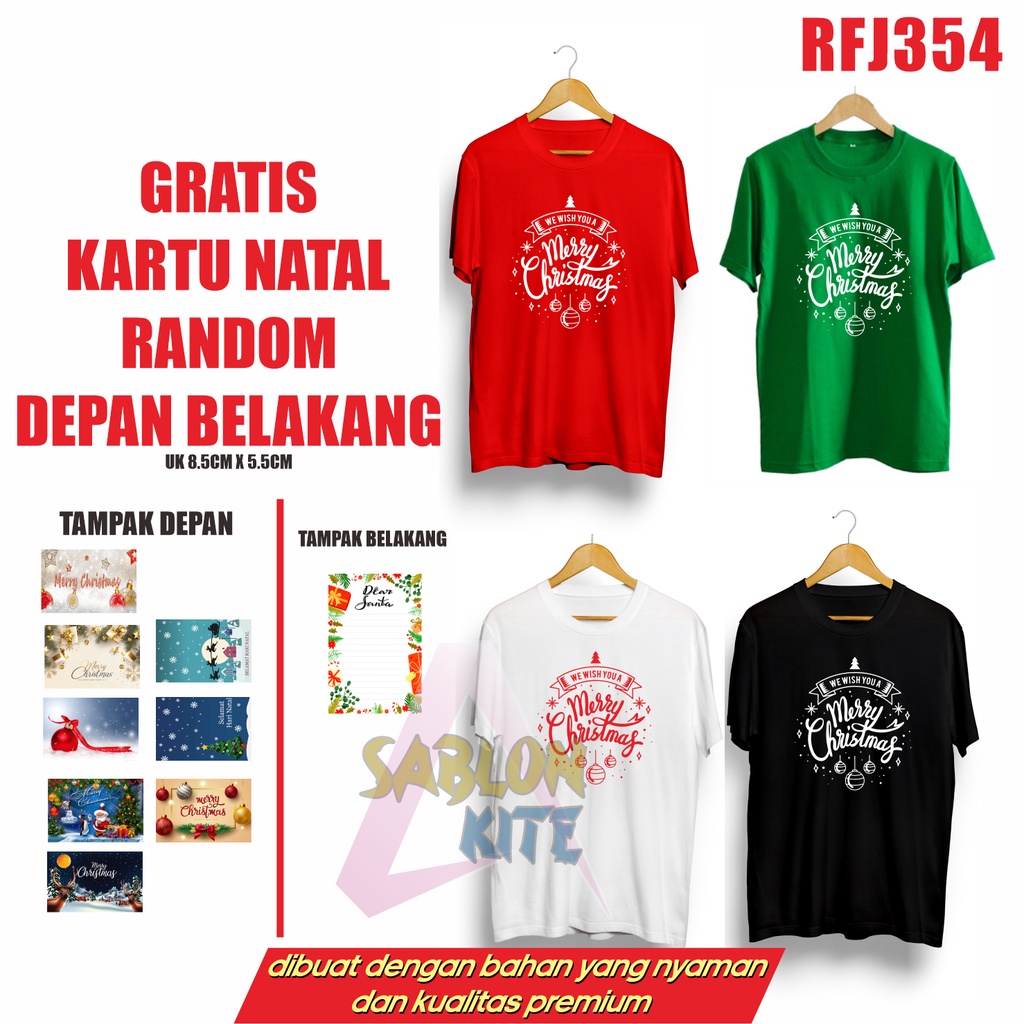 GRATIS KARTU NATAL !!! KAOS NATAL MERRY CHRISTMAS RFJ354