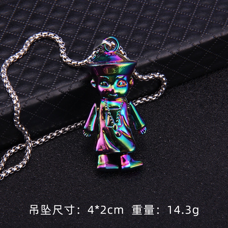Kalung Liontin zombie Kecil Gaya hip hop Untuk Pria