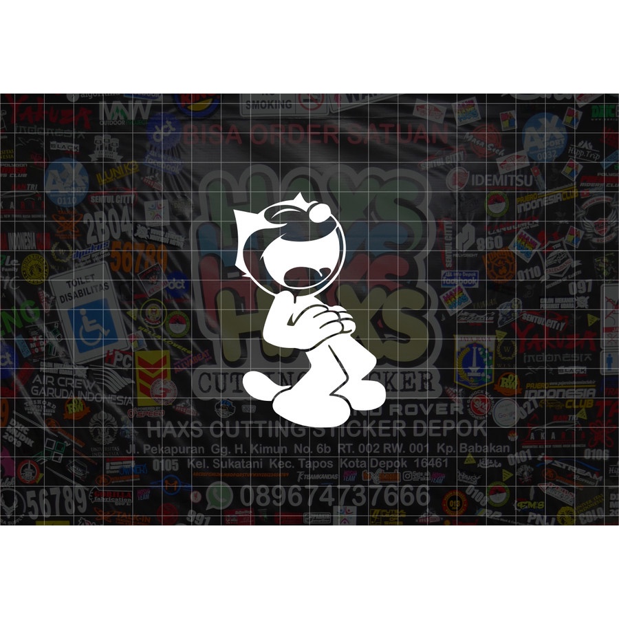 Cutting Sticker Felix Cat Ukuran 8 Cm Untuk Motor Mobil