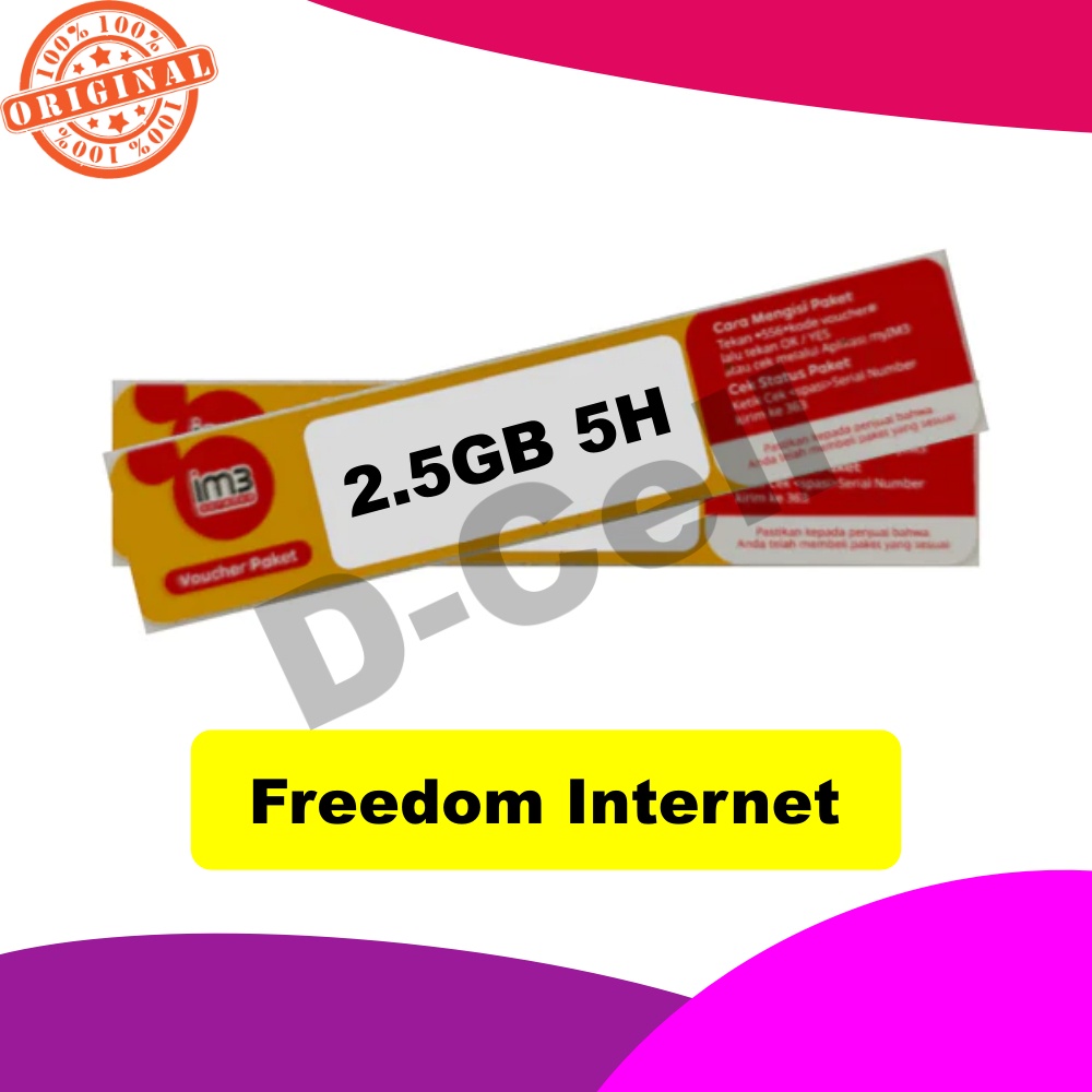 Voucher Indosat 2.5GB 5Hari Ori Sumatera