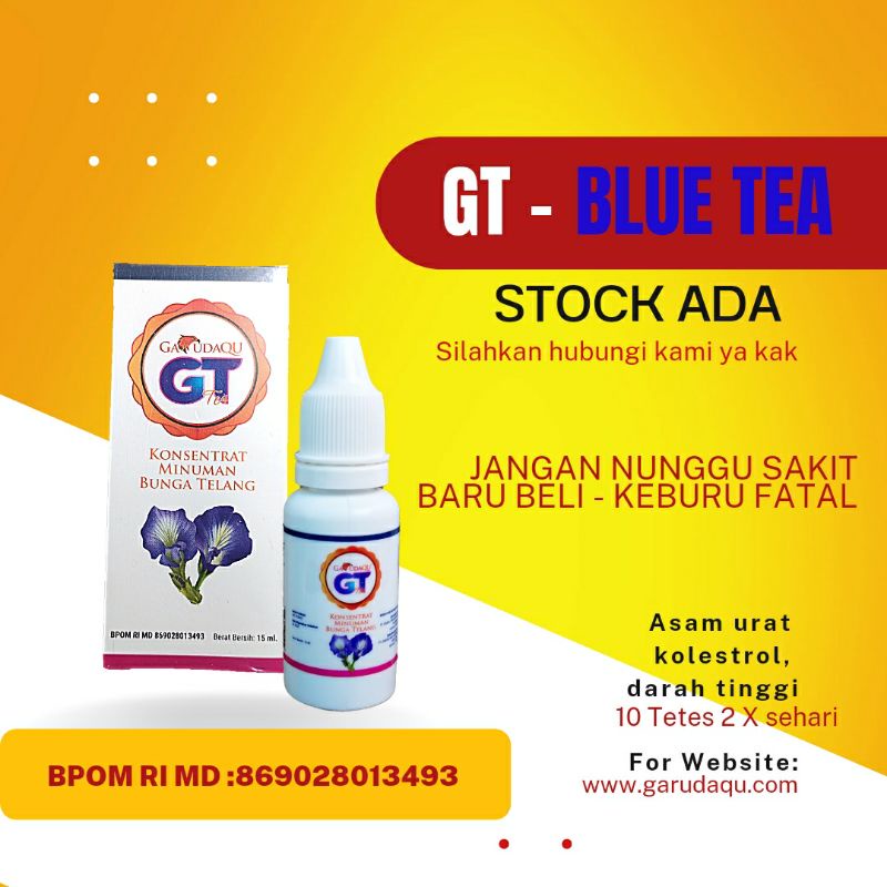 Konsentrat Minuman Bunga Telang Garudaqu Tea GT Aman BPOM 15 ml