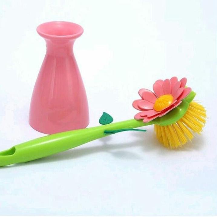 Diskon Spesial--Sikat bunga Matahari, sikat cuci piring serbaguna