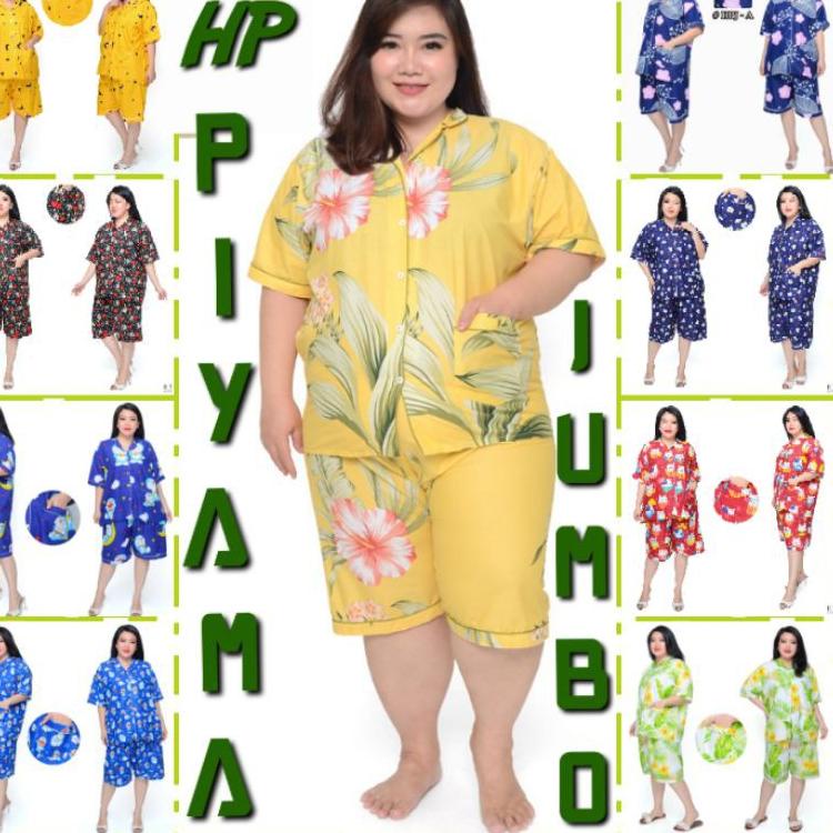 AF.22Oc22ᶻ ▫ PIYAMA JUMBO CELANA PENDEK WANITA LD 130 120 SET BAJU TIDUR CEWEK DEWASA SETELAN KATUN 