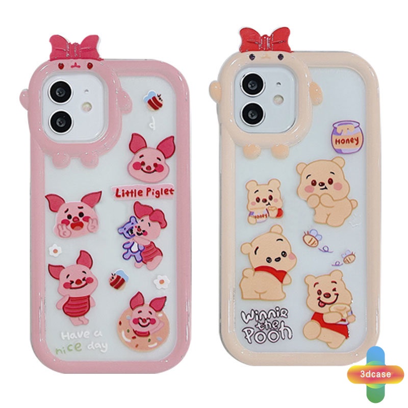 Soft Case Desain Kartun Winnie The Pooh Piglet 3D Untuk IPhone 13 12 11 14 PRO MAX 6 7 6S 8 14 Plus X XR XS MAX 11 12 13 Se 2020 6SPlus 7Plus 6Plus 8Plus 14Plus XSMAX