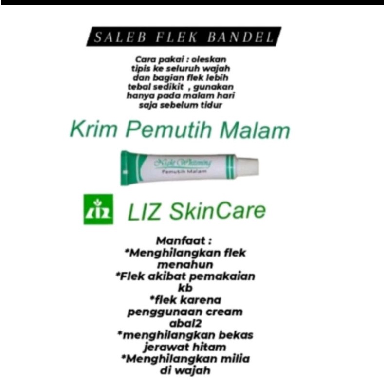 Liz skin care cream  night whitening dr listiani ORIGINAL 100%