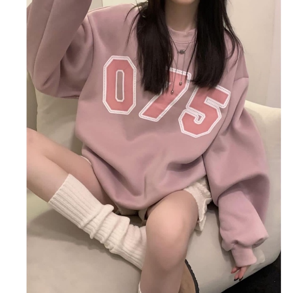 075 BASIC SWEATER WANITA OVERSIZE - SWEATER WANITA KOREAN STYLE - SWEATSHIRT