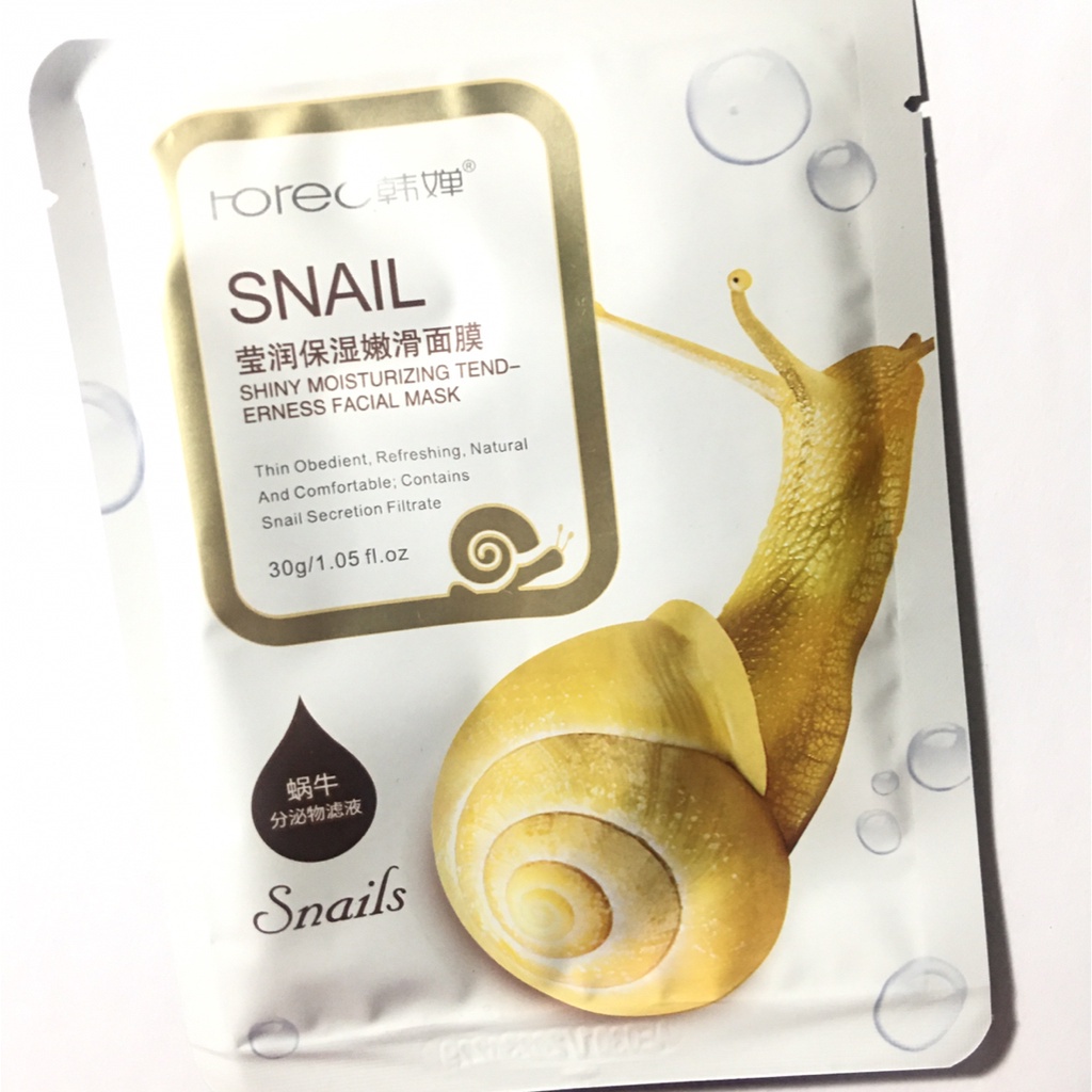 ROREC Snail Moisturizing Facial Mask Rumah Cantik 354 Sheet Mask Yang Dapat Mencerahkan Melembutkan Dan Menghaluskan Kulit Wajah