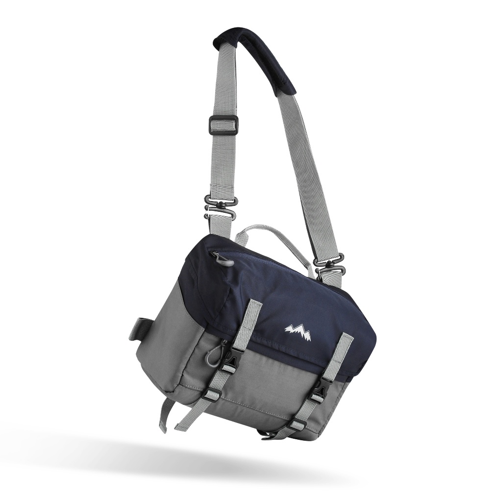 ATLAS NAVY GREY x SOLLU Tas Kamera Selempang Pria Wanita Slingbag Lensa DSLR Mirrorless Tripod Sling Bag Camera Multifungsi Casual Camera Shoulder Bag Premium Unisex Shoulderbag Tas Slempang Bahu Free Rain Cover Keren Terbaru Kekinian Branded