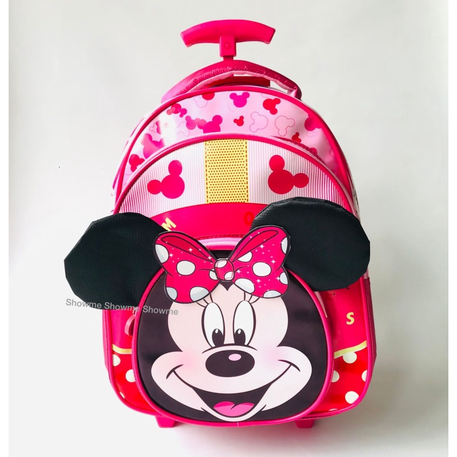 SHOWME TAS TROLI DORONG ANAK SEKOLAH TK &amp; PLAY GROUP KARAKTER PEREMPUAN MINI PINK CUTE