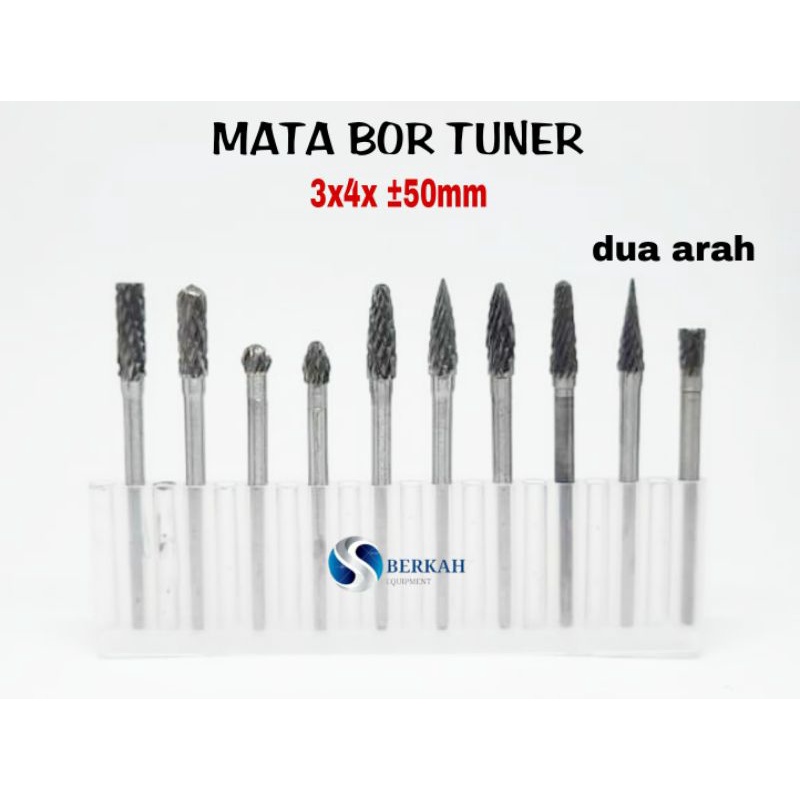 NEW 10 PCS MATA BOR TUNER TUNGSTEN CARBIDE BURR MATA TUNER KEROK AS 3MM