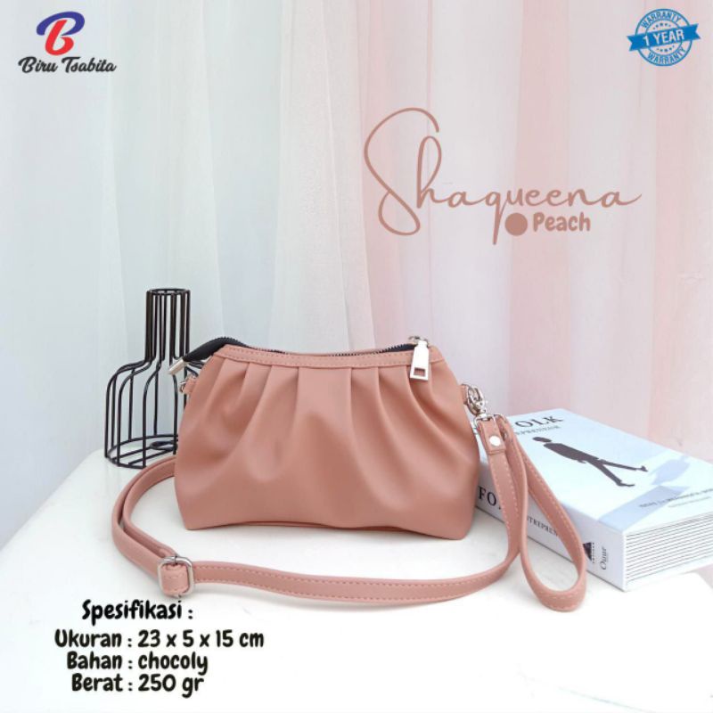 SHAQUEENA BAG BY BIRU TSABITA BAHAN CHOCOLY ANTI AIR WATERPROOF PREMIUM TALI PANJANG