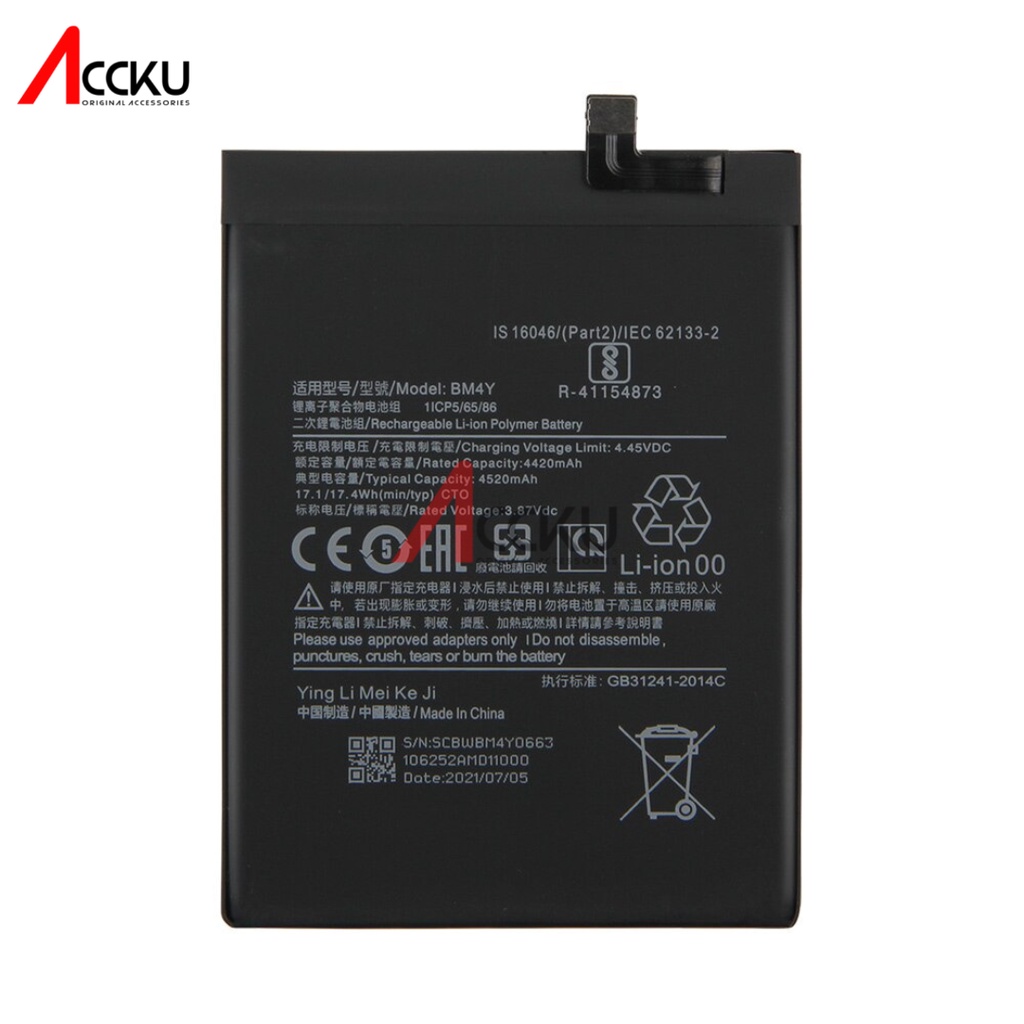 BM4Y - Poco F3BM4Y 99%BateraiXiaomiBM4Y - Poco F3BatteryXiaomiRedmiBattery Baterai BatreBM-4YXiaomiPoco F3