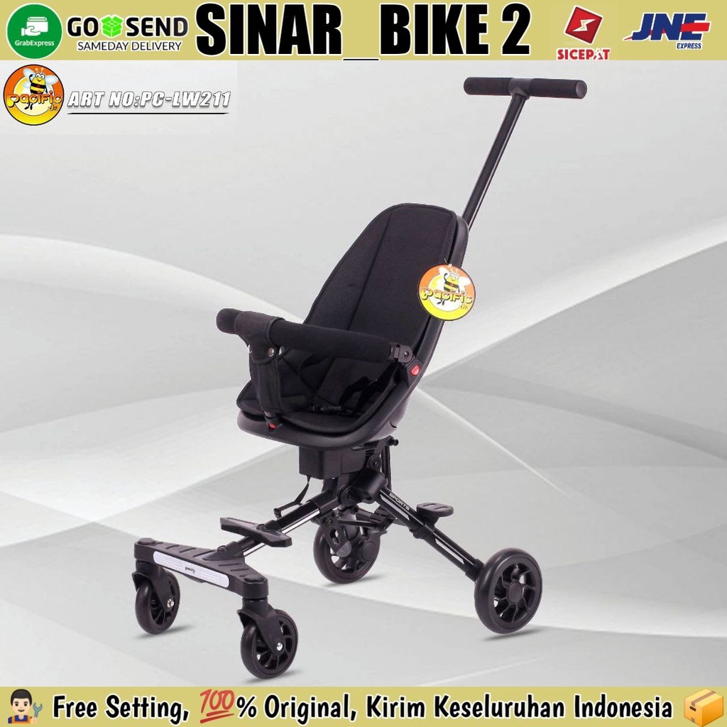 Kursi Dorong Bayi Pacific LW 212 /211/212-2 Hadap Depan atau Orang Tua /Lipat 1-Tombol Micro Trike Stroller