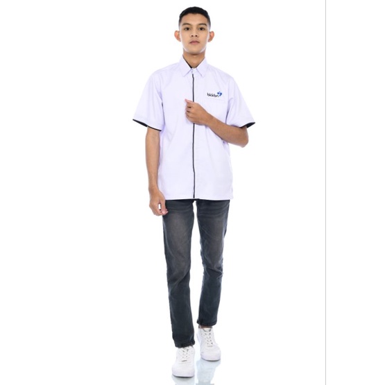 seragam putih ASN tangan pendek panjang/baju dinas wanita pria/kemeja dinas wanita custom bordir